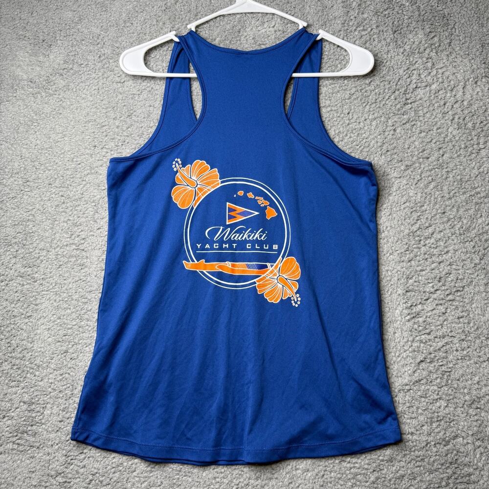 Waikiki Yatch Club Tank Top Womens Large Blue Razorback Hawaii Race